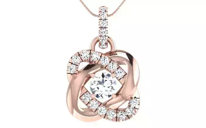 Solitaire Women Pendant 3dm STL OBJ FBX Render Details 3D print model