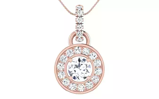 Solitaire Women Pendant 3dm STL OBJ FBX Render Details 3D print model