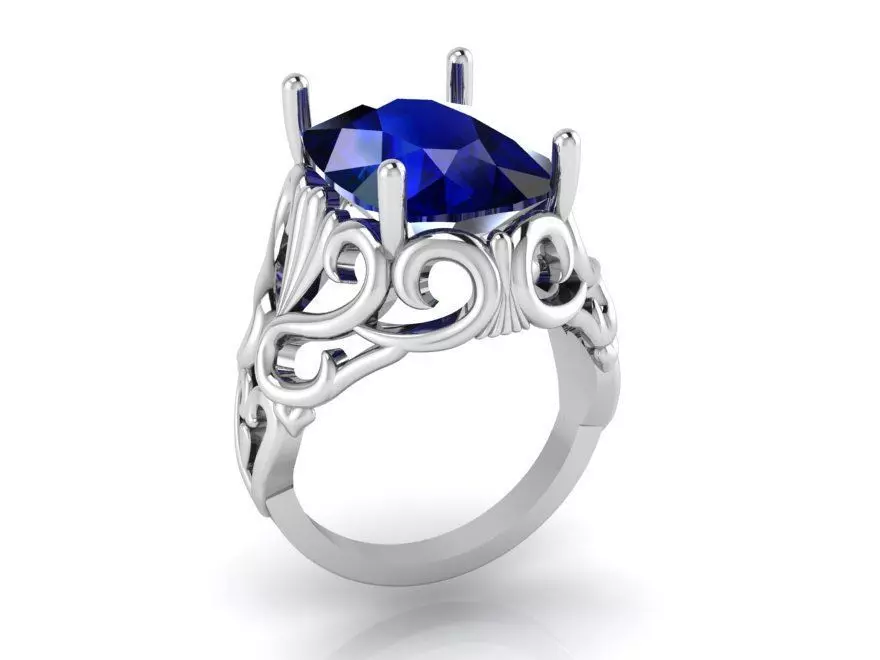 Oval Filigree Ring 1276 3D print model