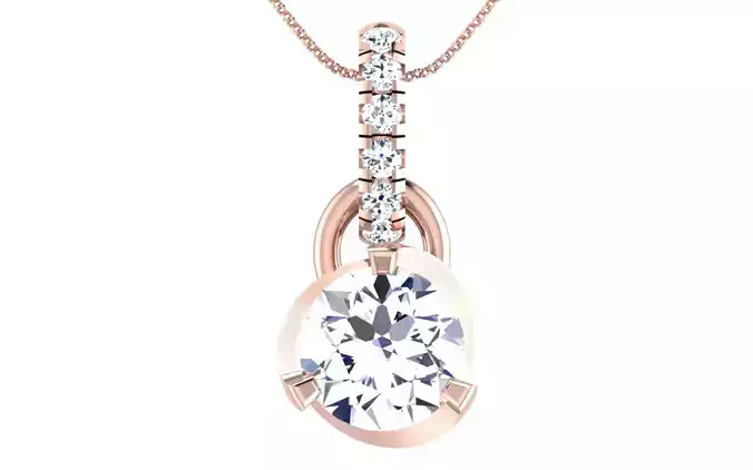 Solitaire Women Pendant 3dm STL OBJ FBX Render Details 3D print model
