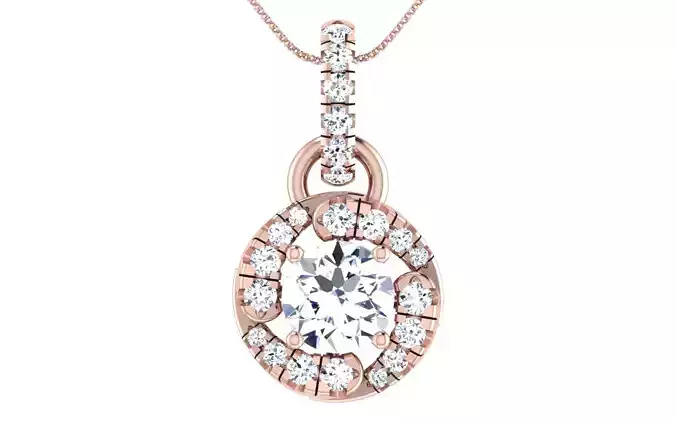 Solitaire Women Pendant 3dm STL OBJ FBX Render Details 3D print model