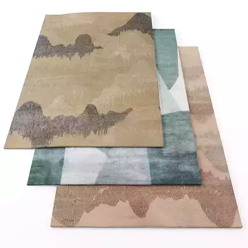 Rugs-1307 three rugs Low-poly 3D model