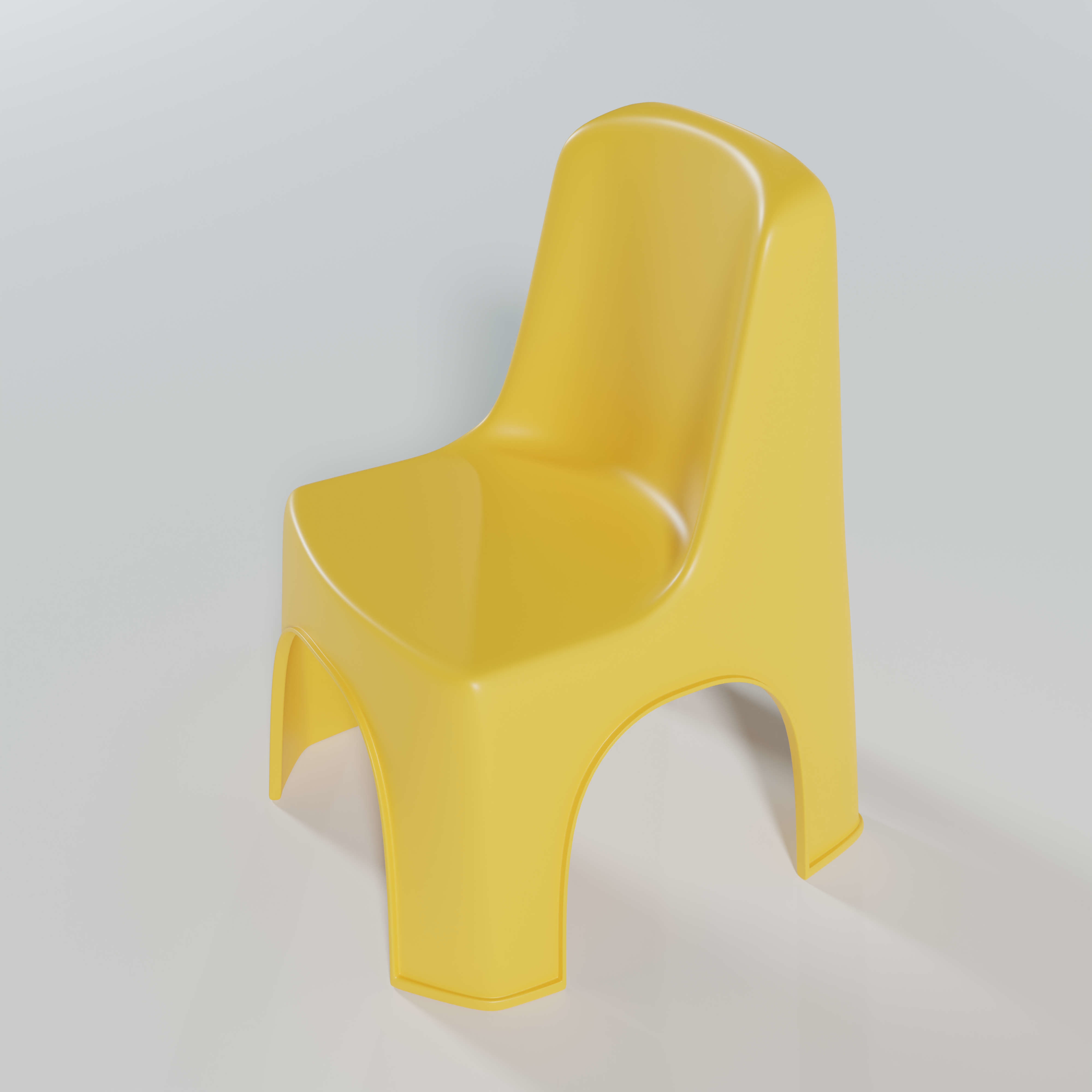 Kid Plastic Chair 3D model_2