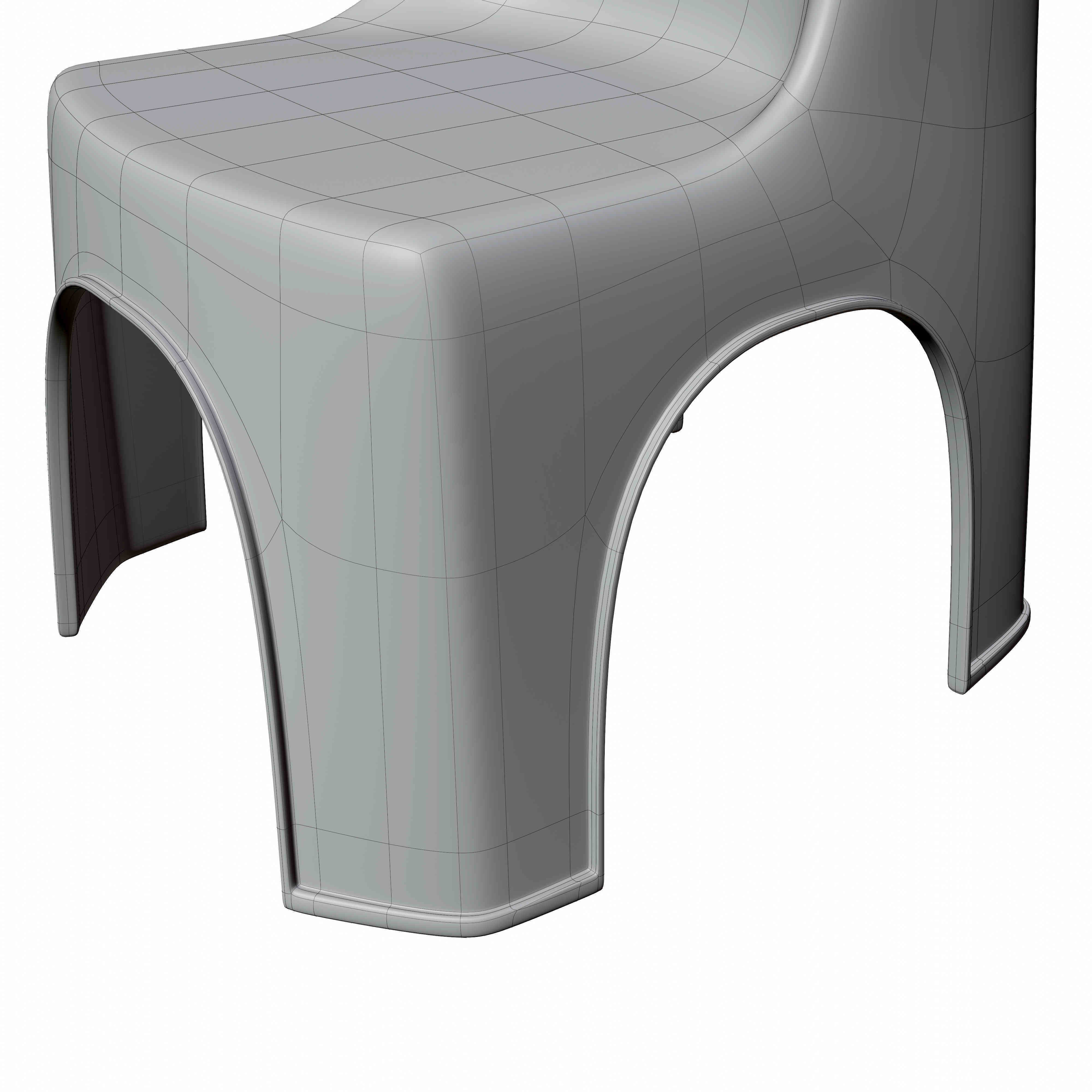 Kid Plastic Chair 3D model_4