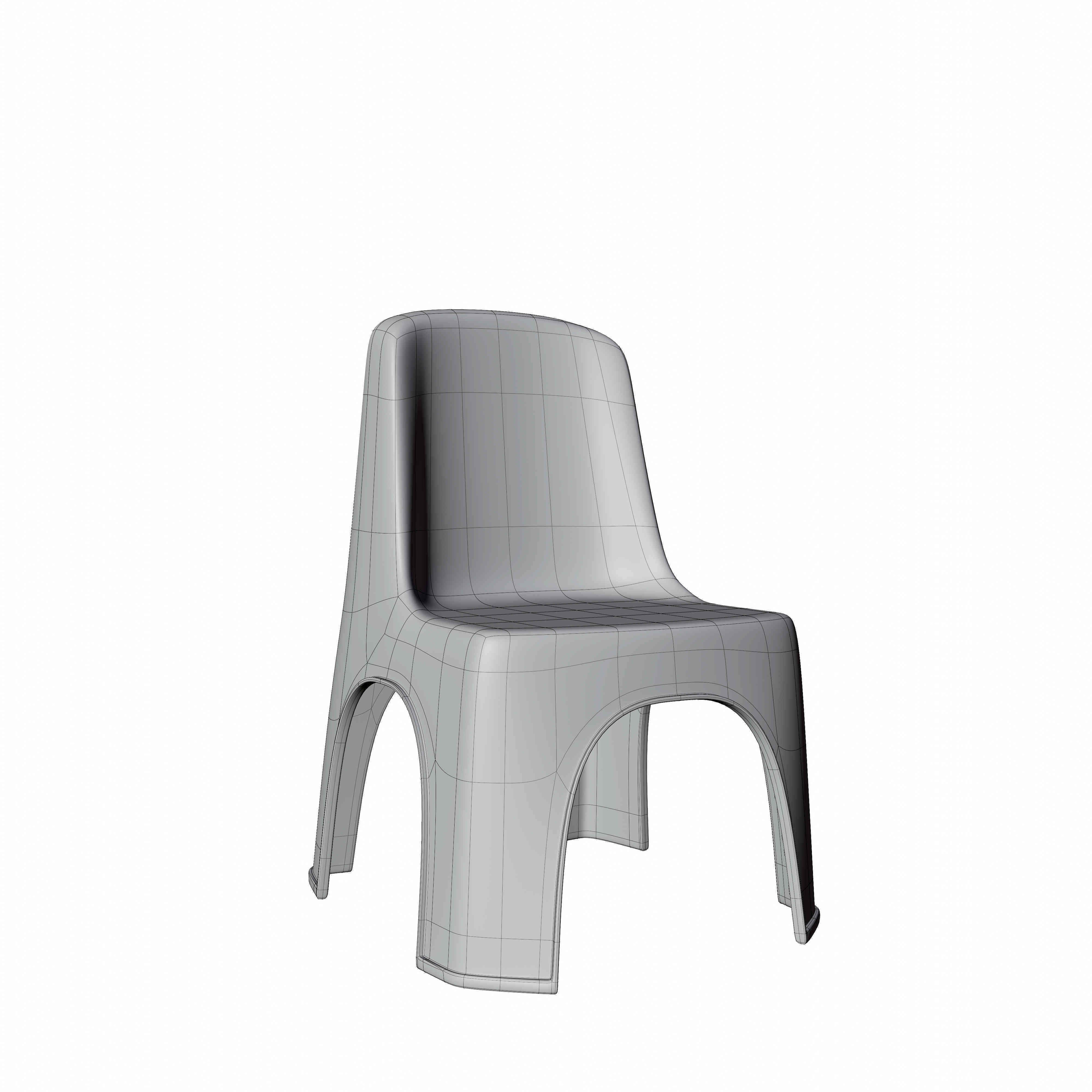 Kid Plastic Chair 3D model_1