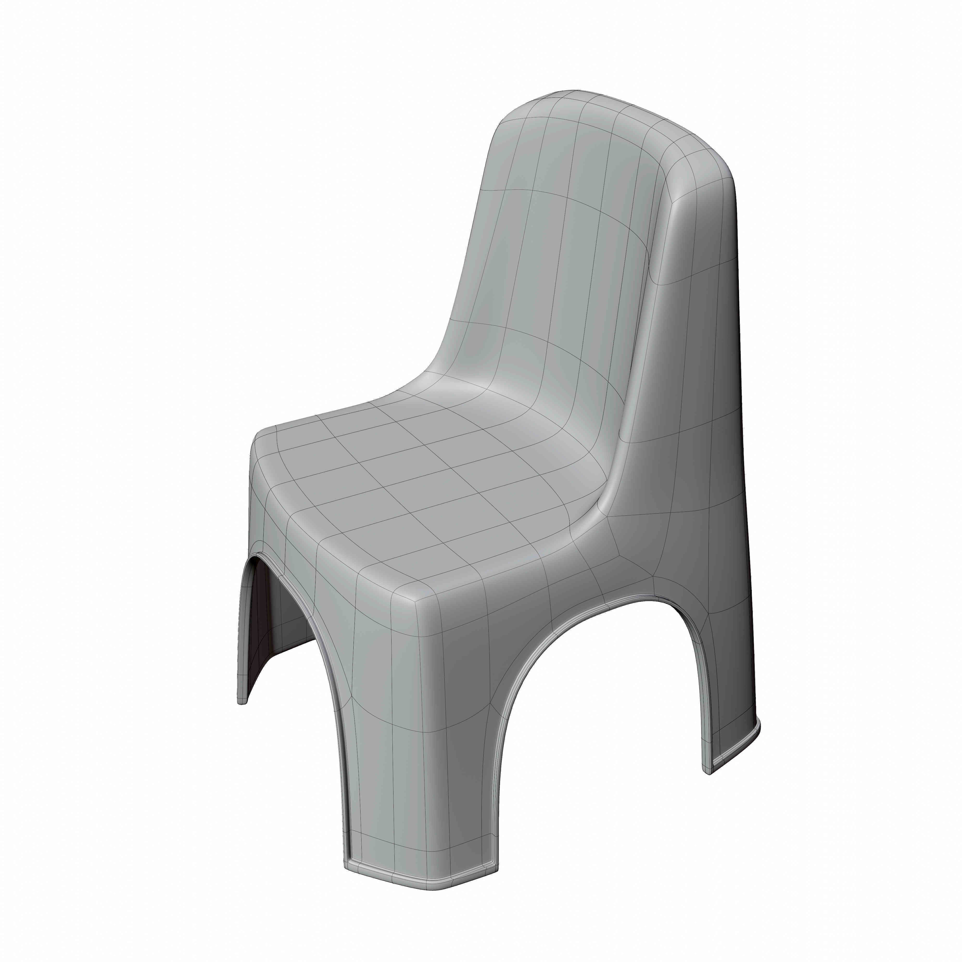 Kid Plastic Chair 3D model_5