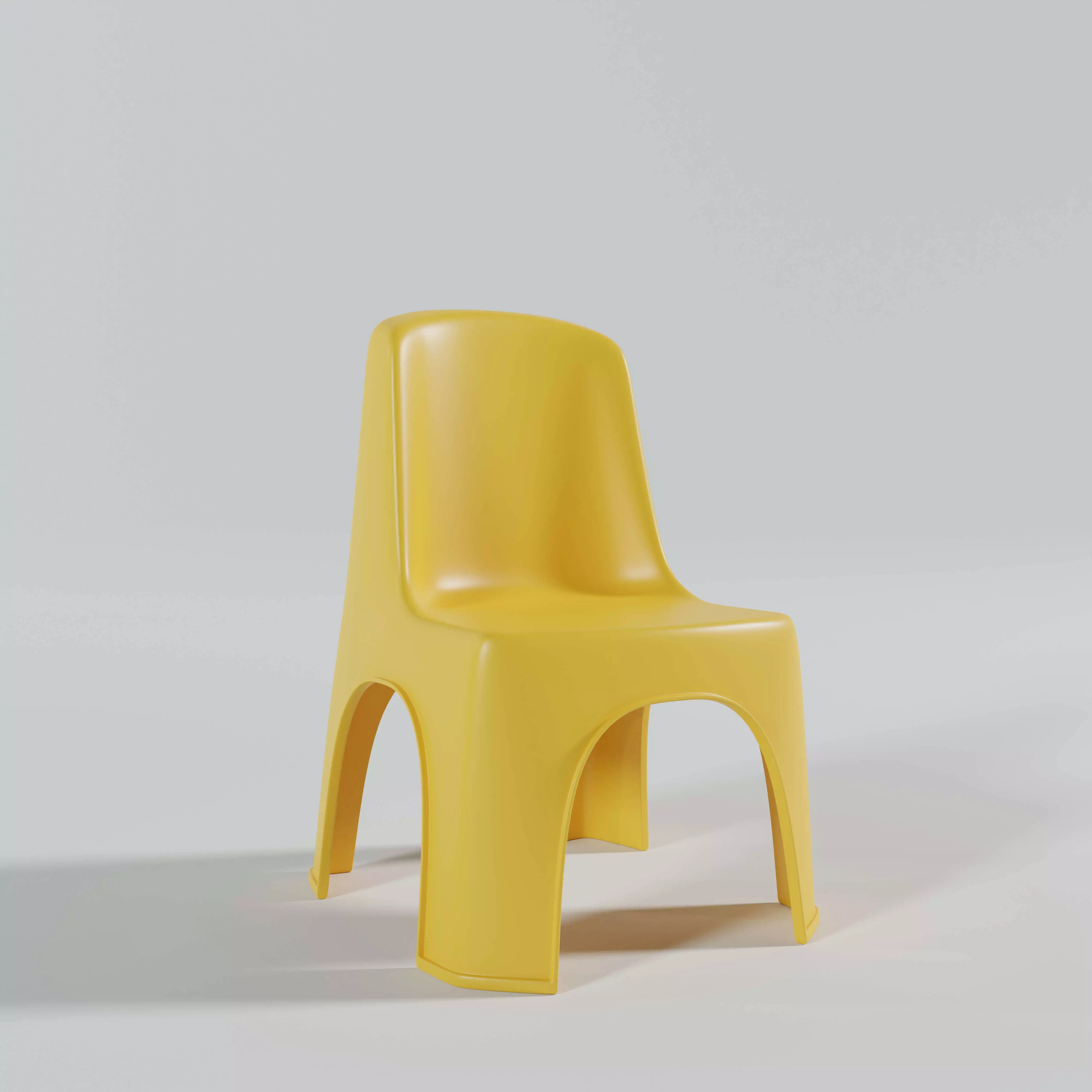 Kid Plastic Chair 3D model_0