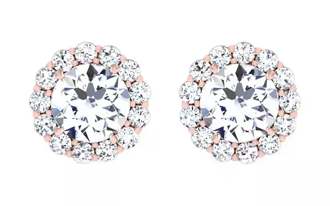 Solitaire Women Stud Earring 3dm STL OBJ FBX Render Details