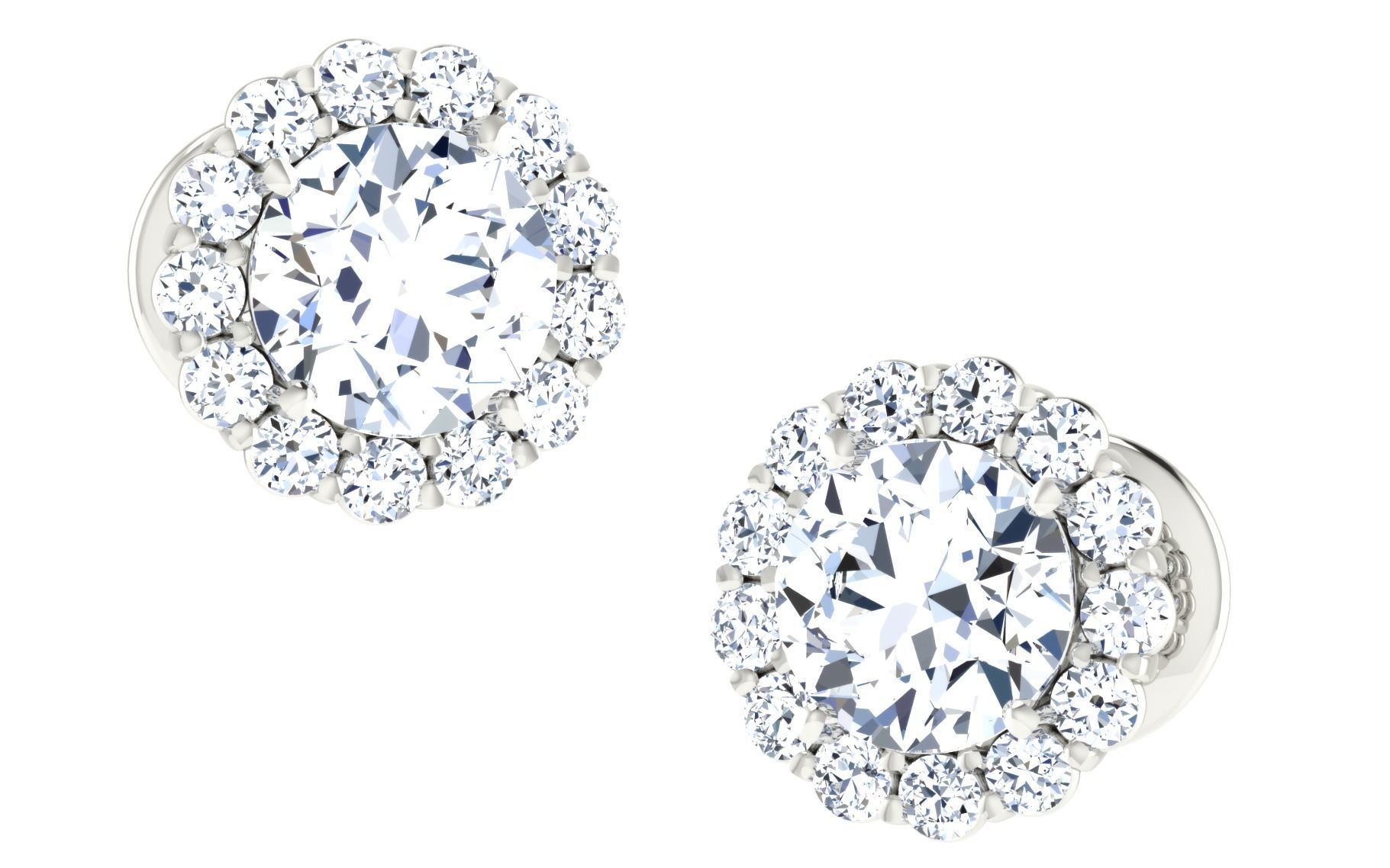 Solitaire Women Stud Earring 3dm STL OBJ FBX Render Details 3D print model_17