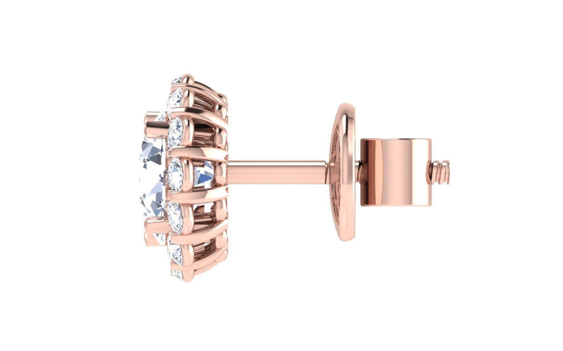 Solitaire Women Stud Earring 3dm STL OBJ FBX Render Details 3D print model_12