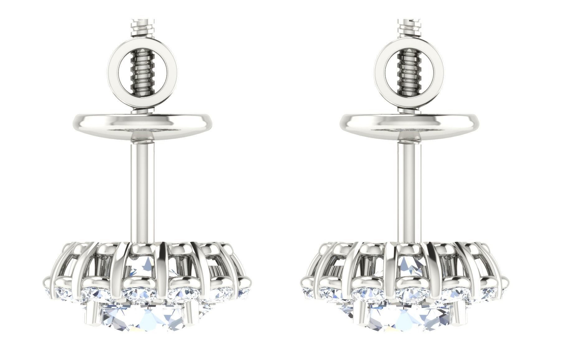 Solitaire Women Stud Earring 3dm STL OBJ FBX Render Details 3D print model_23