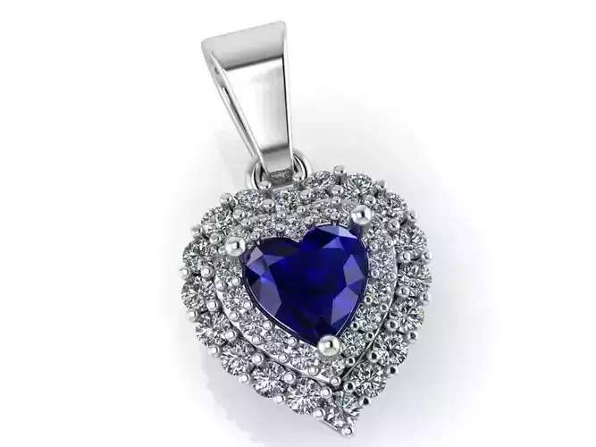Double Heart Halo Pendant  1283