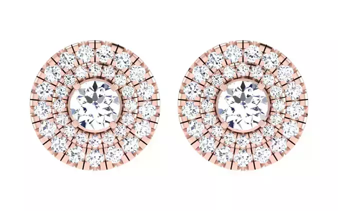 Solitaire Women Stud Earring 3dm STL OBJ FBX Render Details