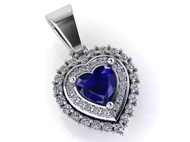 Heart Double Halo Pendant 1284