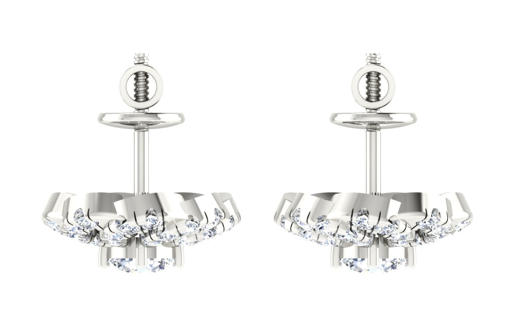 Solitaire Women Stud Earring 3dm STL OBJ FBX Render Details 3D print model_23