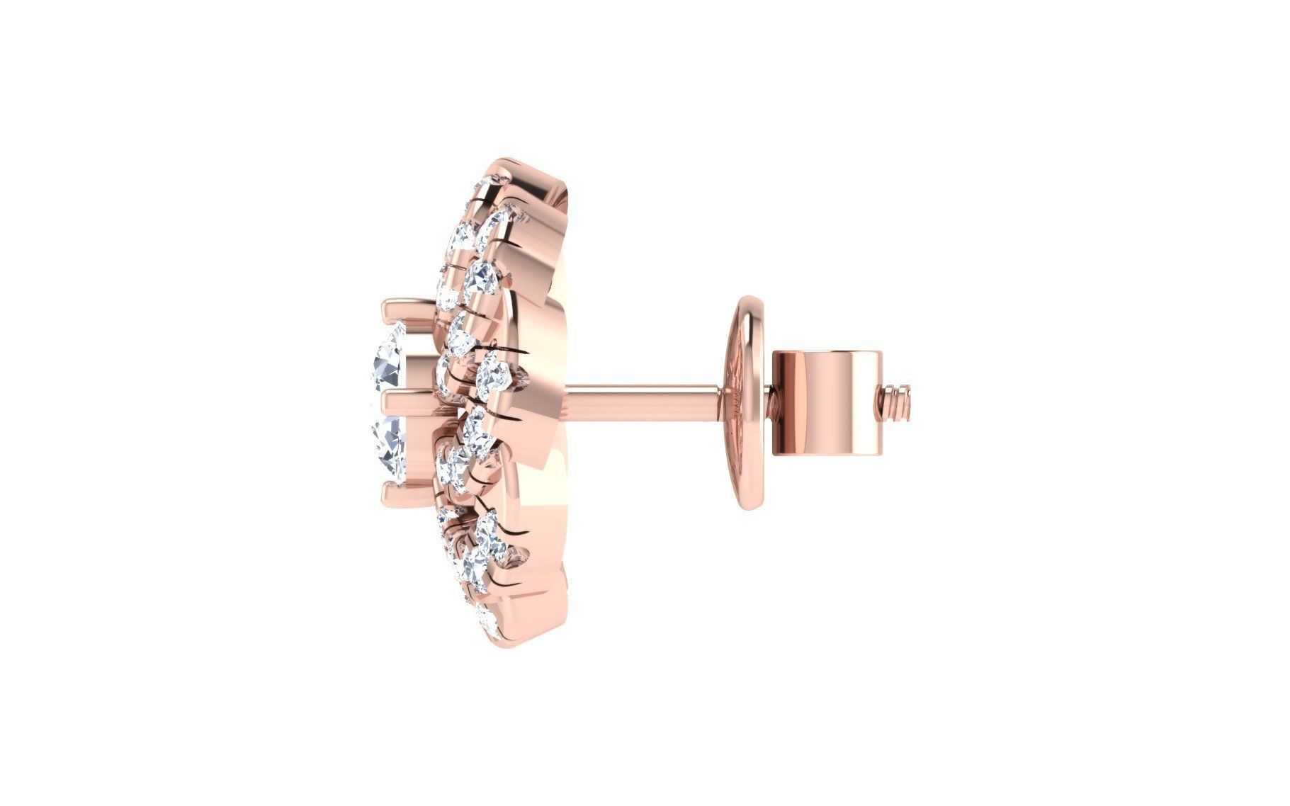 Solitaire Women Stud Earring 3dm STL OBJ FBX Render Details 3D print model_12