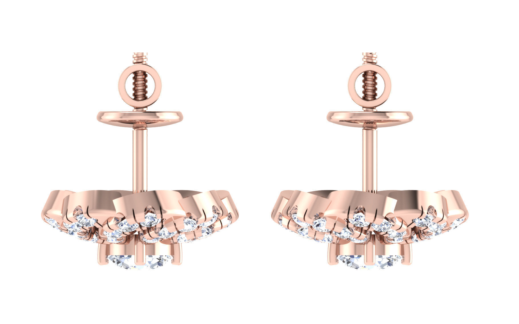 Solitaire Women Stud Earring 3dm STL OBJ FBX Render Details 3D print model_14