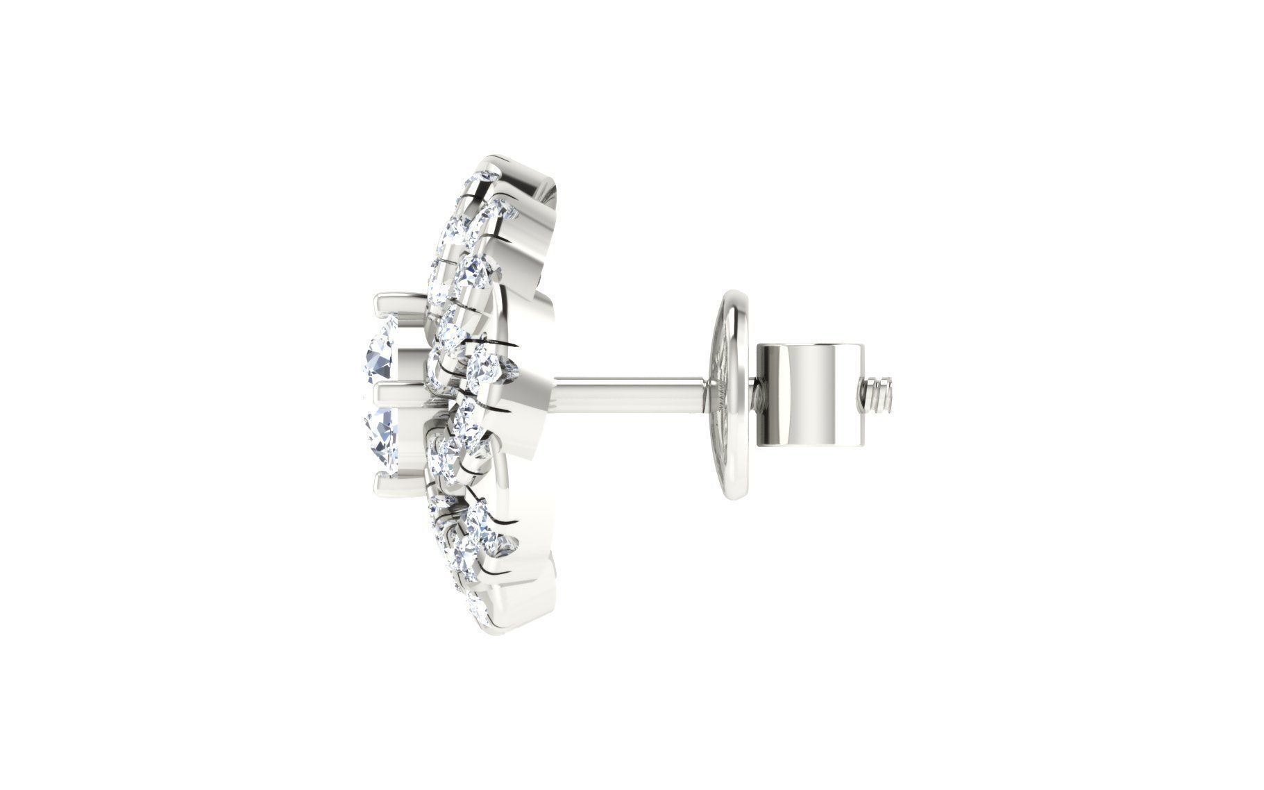 Solitaire Women Stud Earring 3dm STL OBJ FBX Render Details 3D print model_20