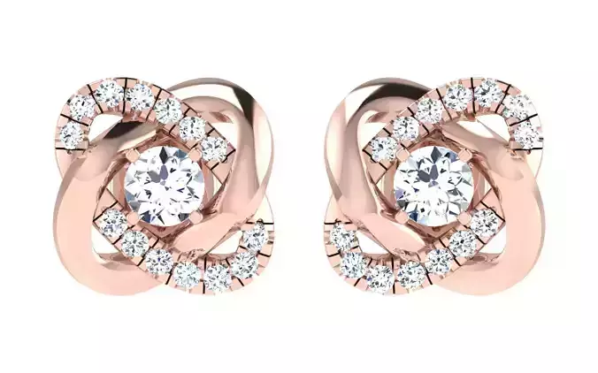 Solitaire Women Stud Earring 3dm STL OBJ FBX Render Details