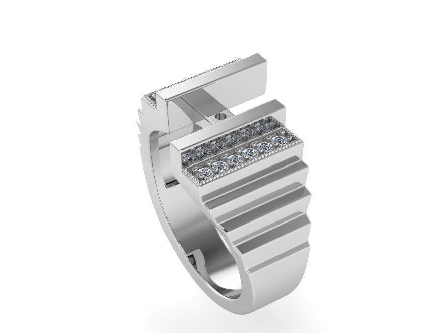 Stair Style Ring 1289 3D print model_2