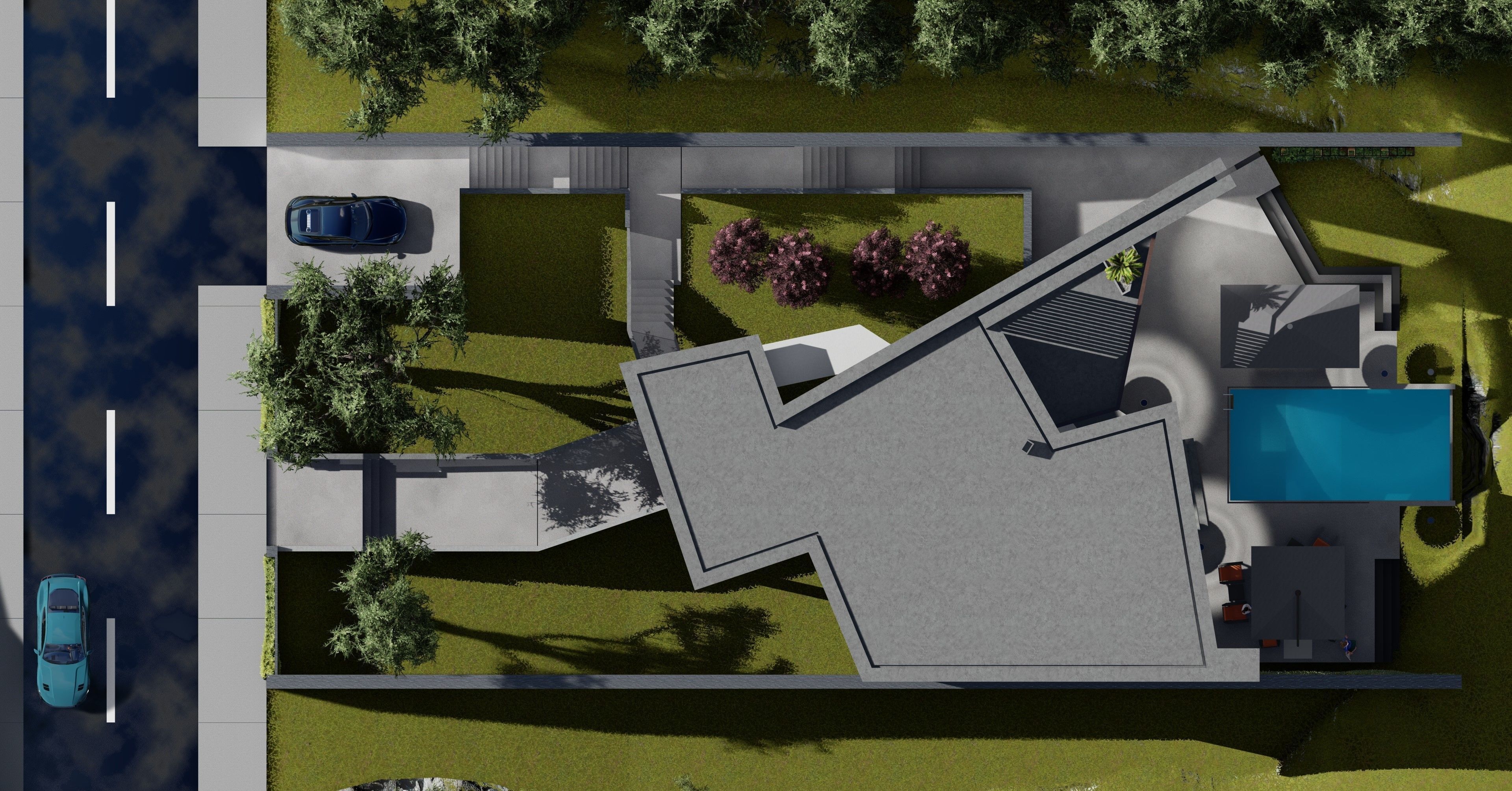 G2 HOUSE Modern beach house villa  with interior and landscape 3D model_4