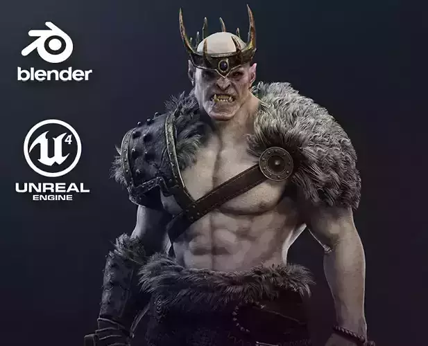 Orc Marauder Low-poly 3D model