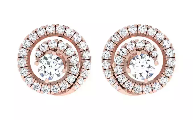 Solitaire Women Stud Earring 3dm STL OBJ FBX Render Details