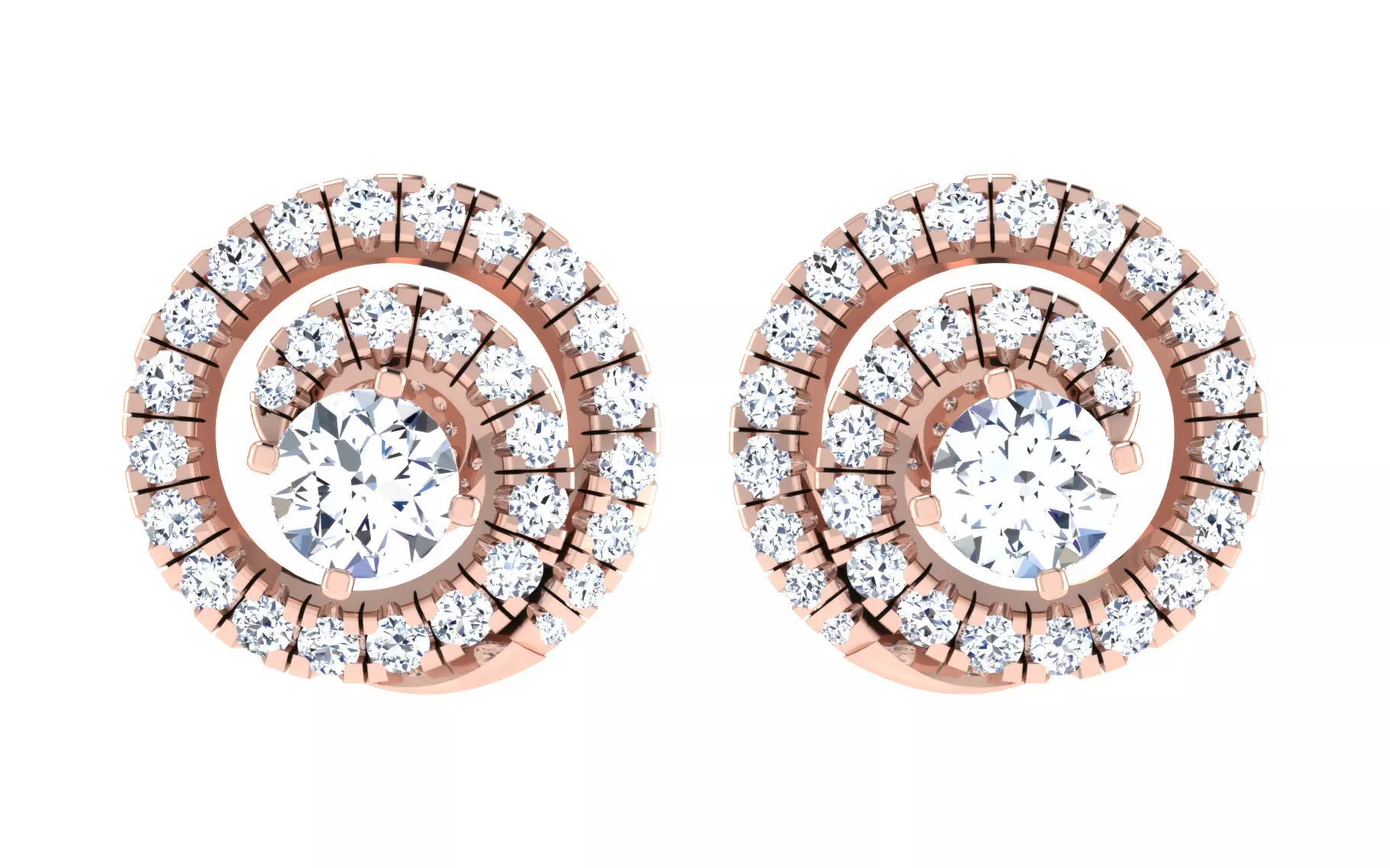 Solitaire Women Stud Earring 3dm STL OBJ FBX Render Details 3D print model