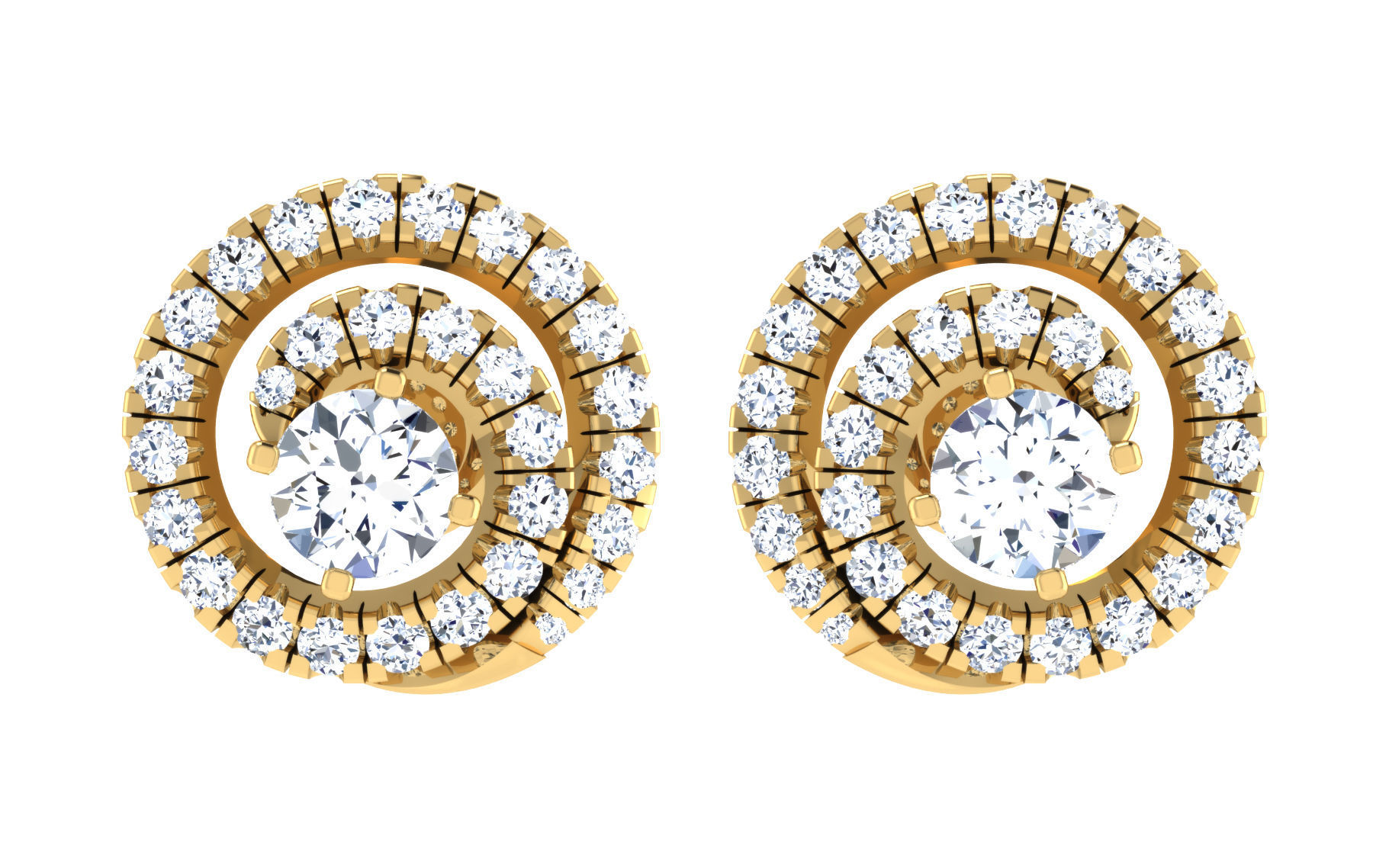 Solitaire Women Stud Earring 3dm STL OBJ FBX Render Details 3D print model_3