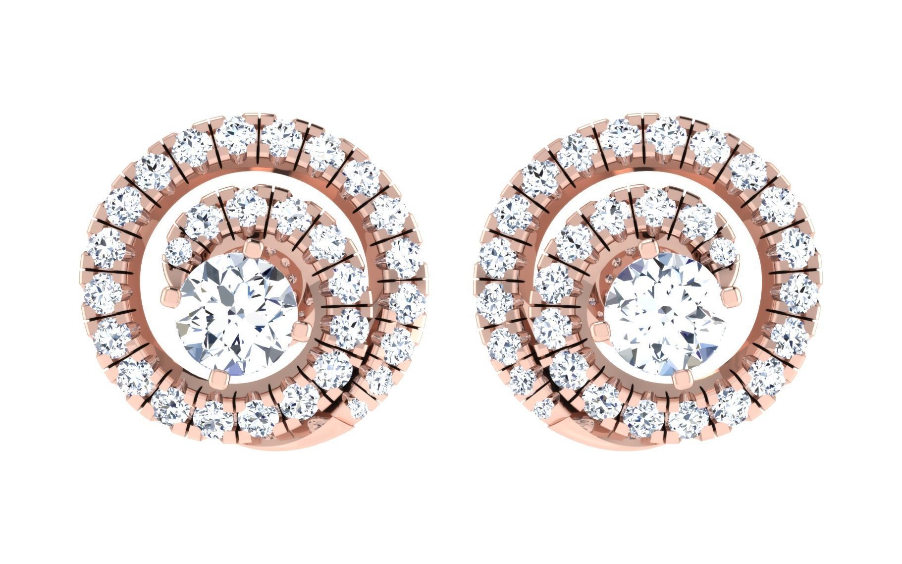 Solitaire Women Stud Earring 3dm STL OBJ FBX Render Details 3D print model_11