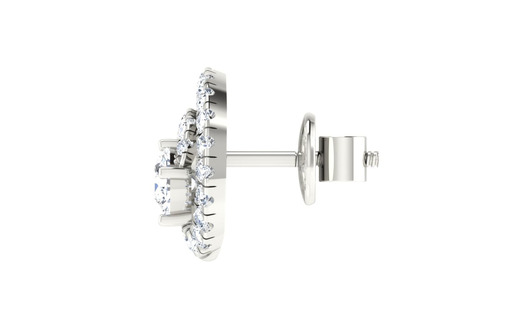 Solitaire Women Stud Earring 3dm STL OBJ FBX Render Details 3D print model_21