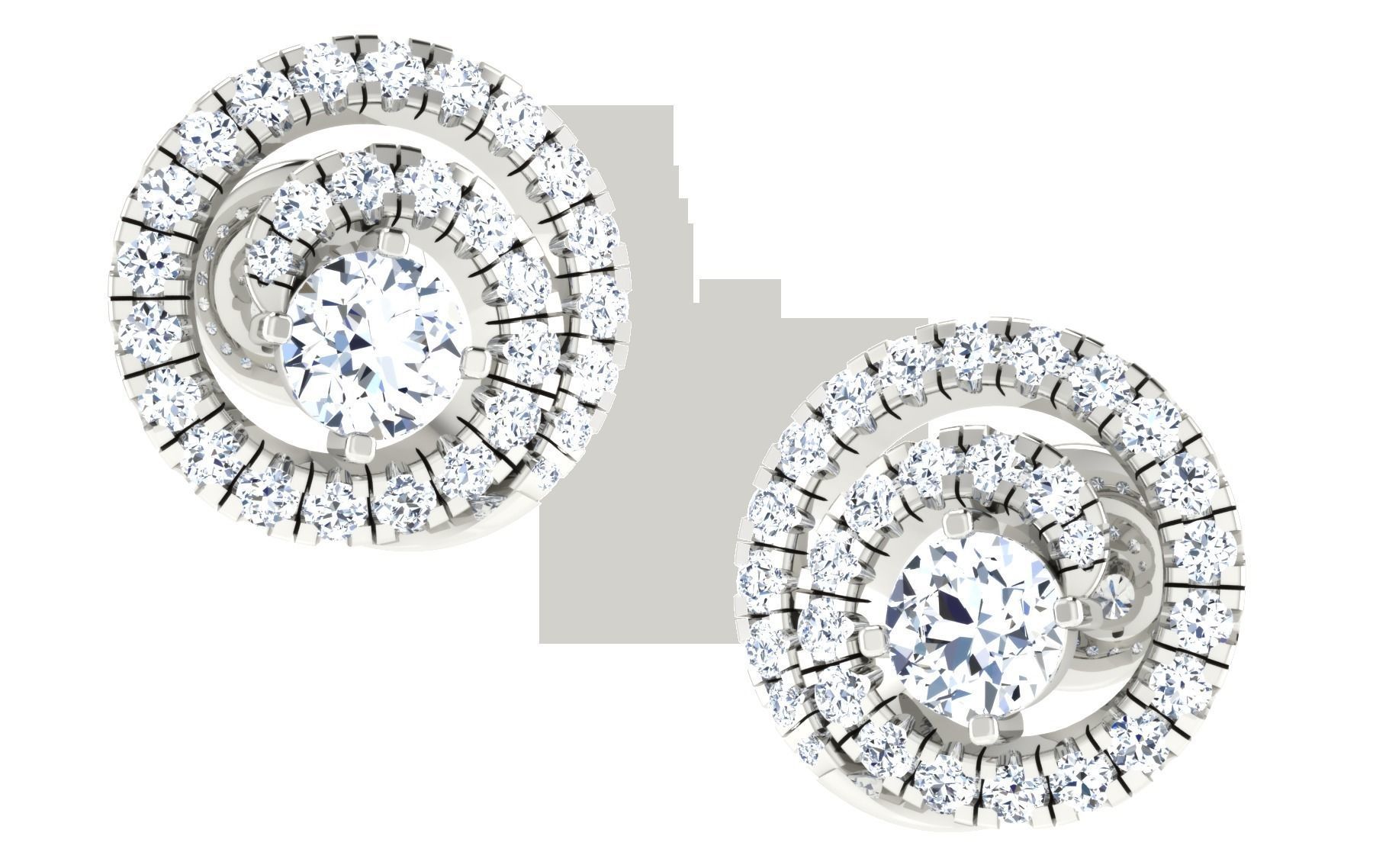 Solitaire Women Stud Earring 3dm STL OBJ FBX Render Details 3D print model_17