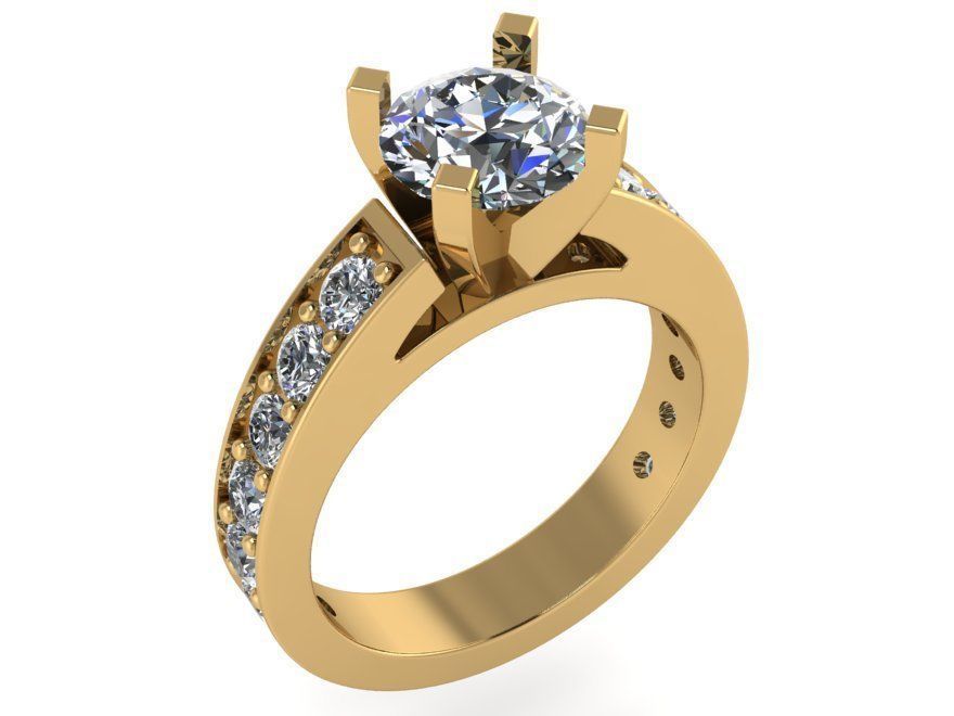 Peg Head Setting Diamond Ring 1293 3D print model_1