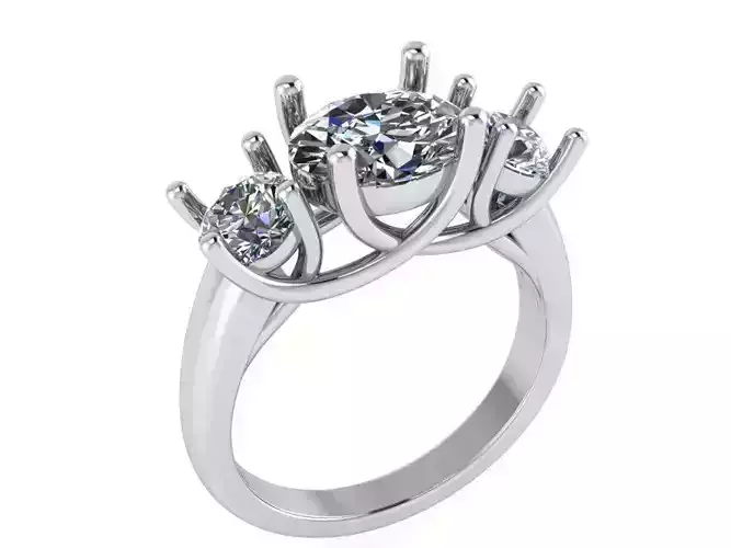 3-Stone Trellis Ring 1295