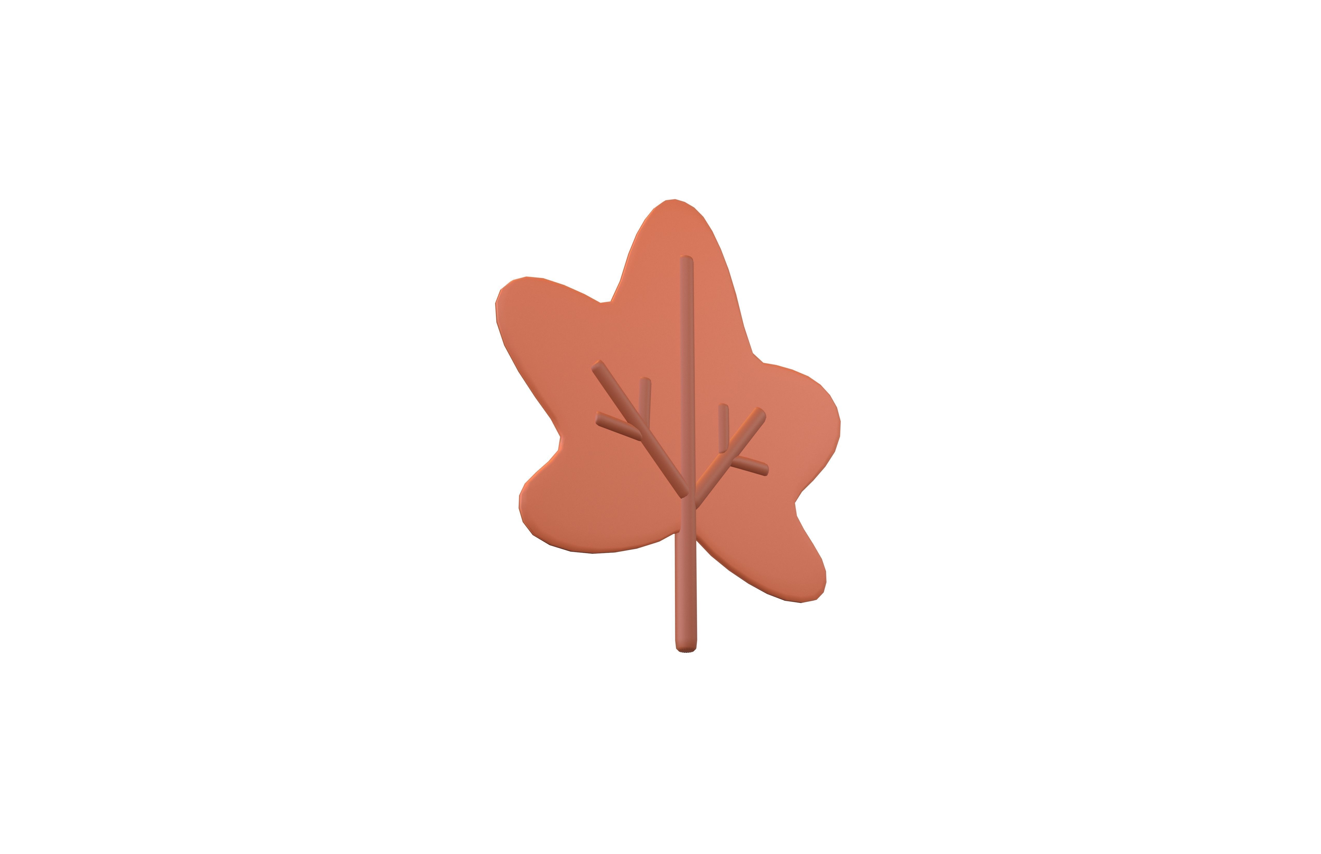 Cartoon Leaf v2 004 Low-poly 3D model_3
