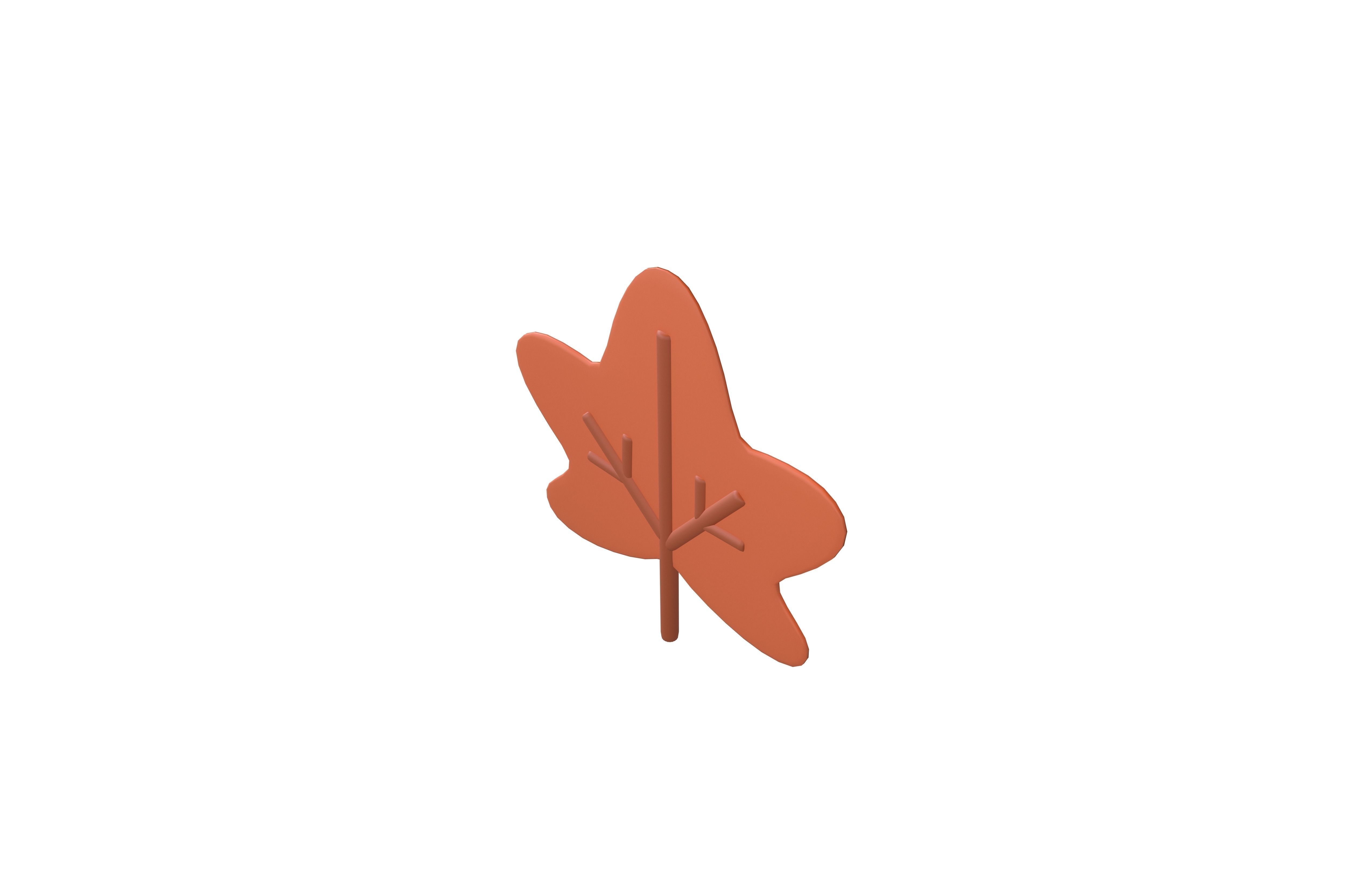 Cartoon Leaf v2 004 Low-poly 3D model_1