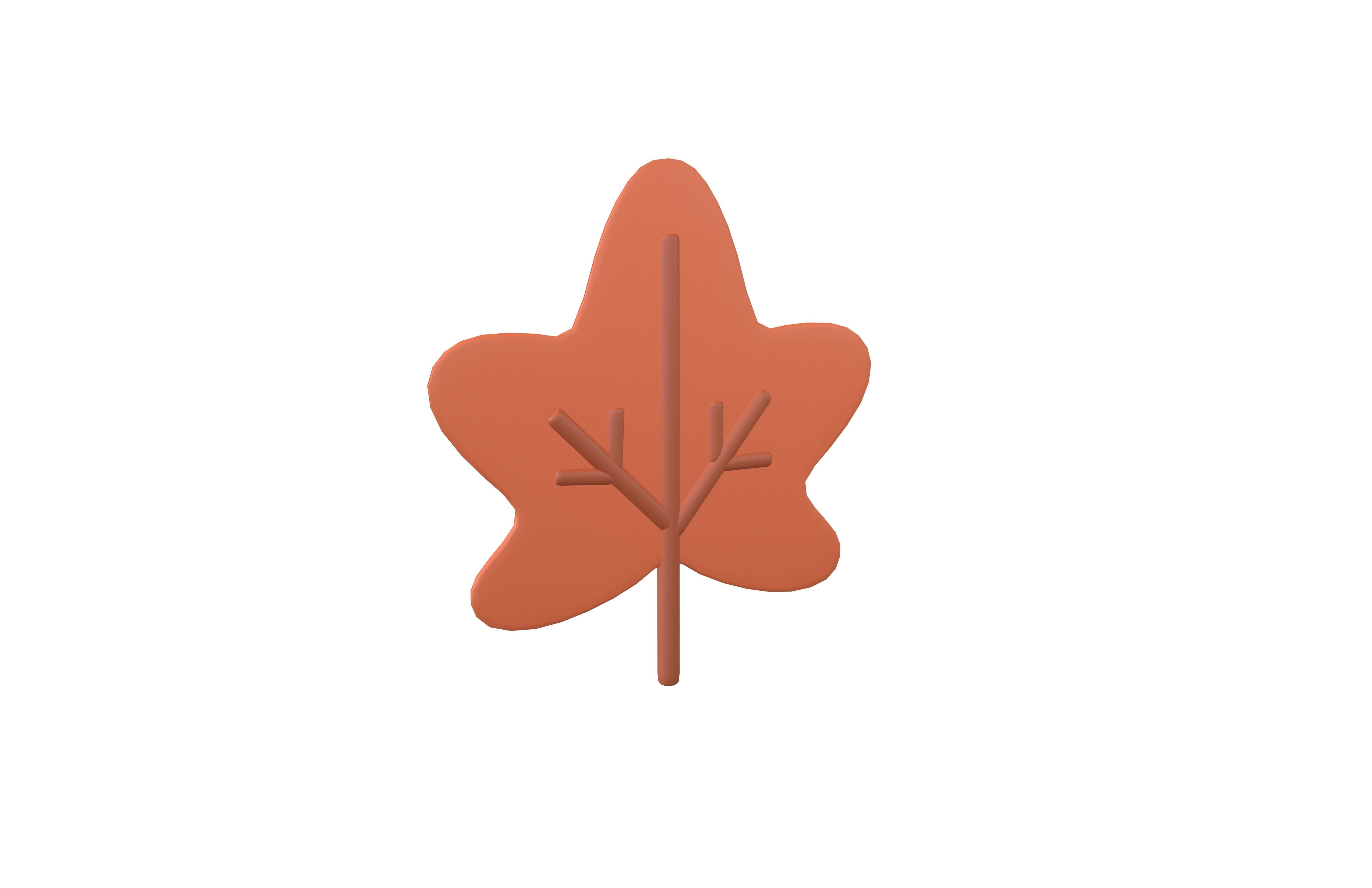 Cartoon Leaf v2 004 Low-poly 3D model_2