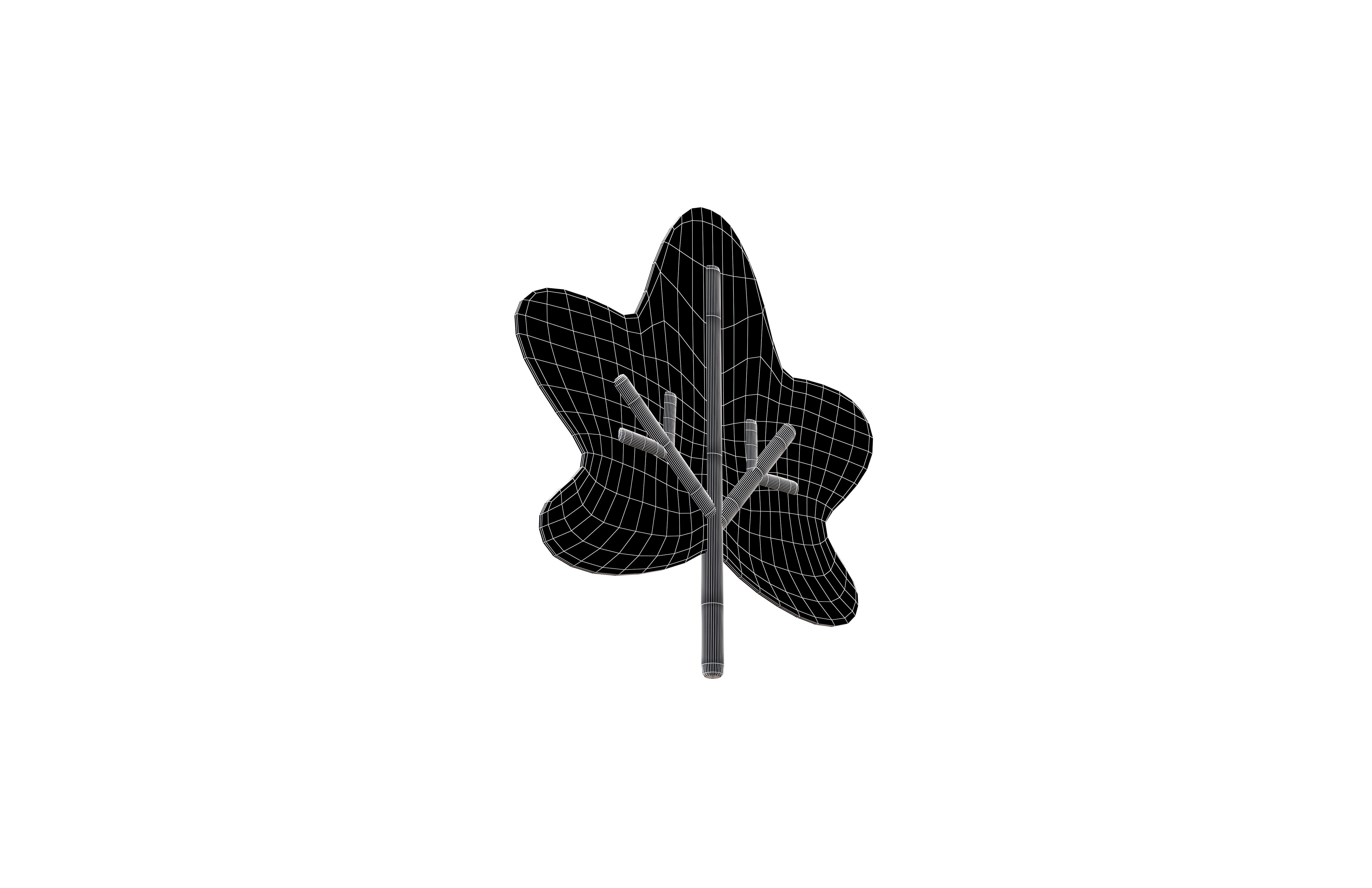 Cartoon Leaf v2 004 Low-poly 3D model_7