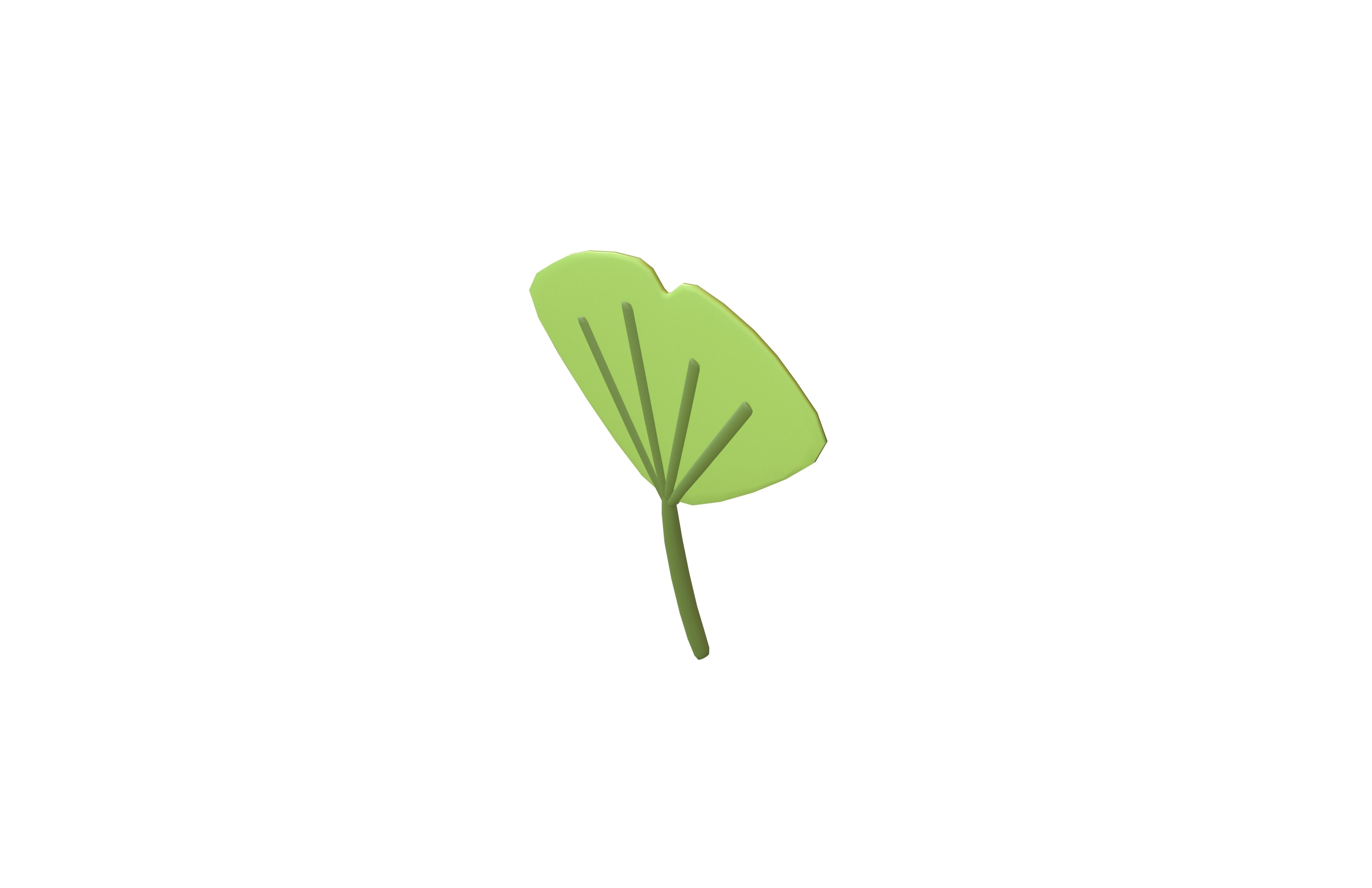 Cartoon Leaf v3 001 Low-poly 3D model_2
