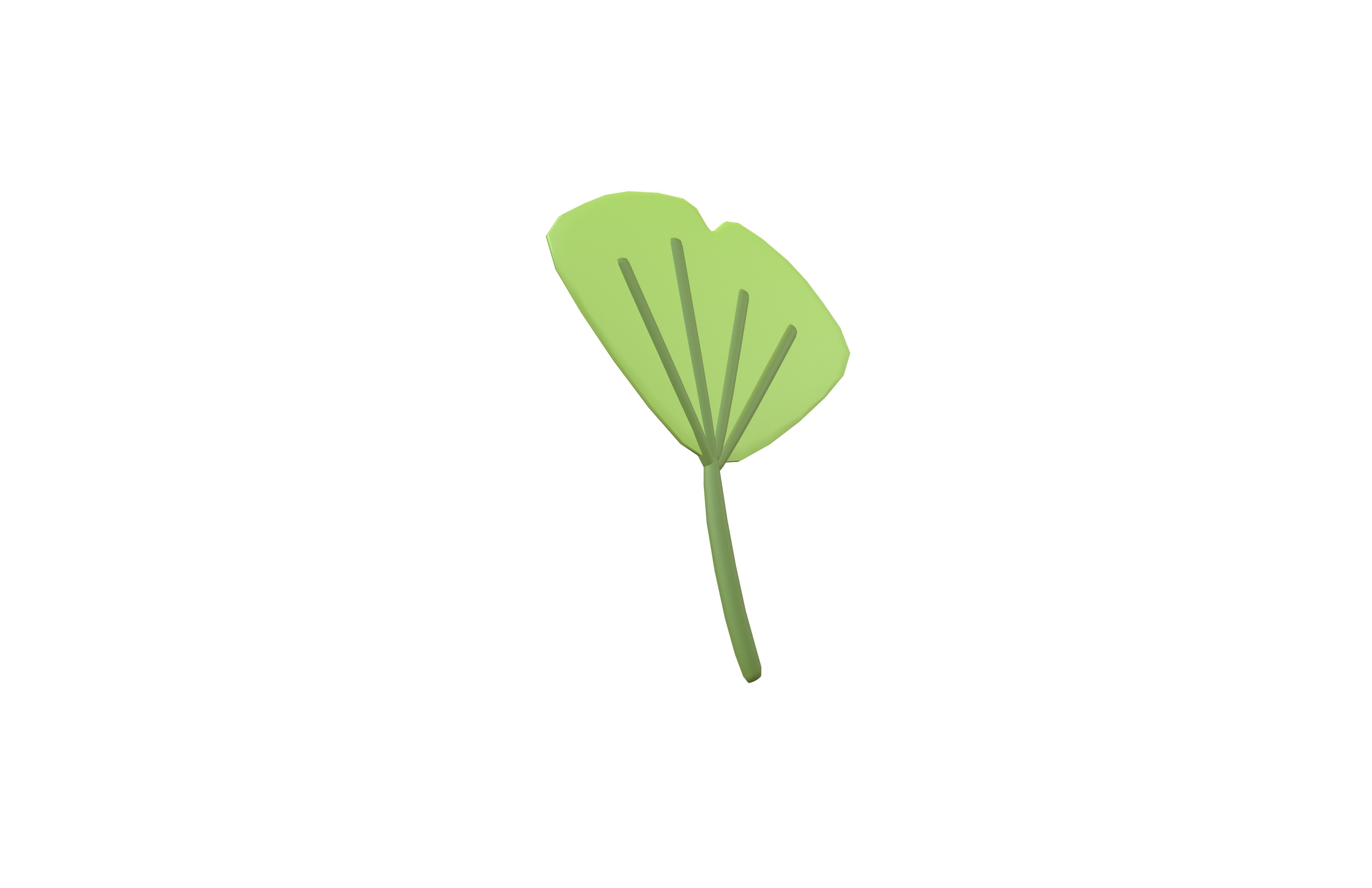 Cartoon Leaf v3 001 Low-poly 3D model_3