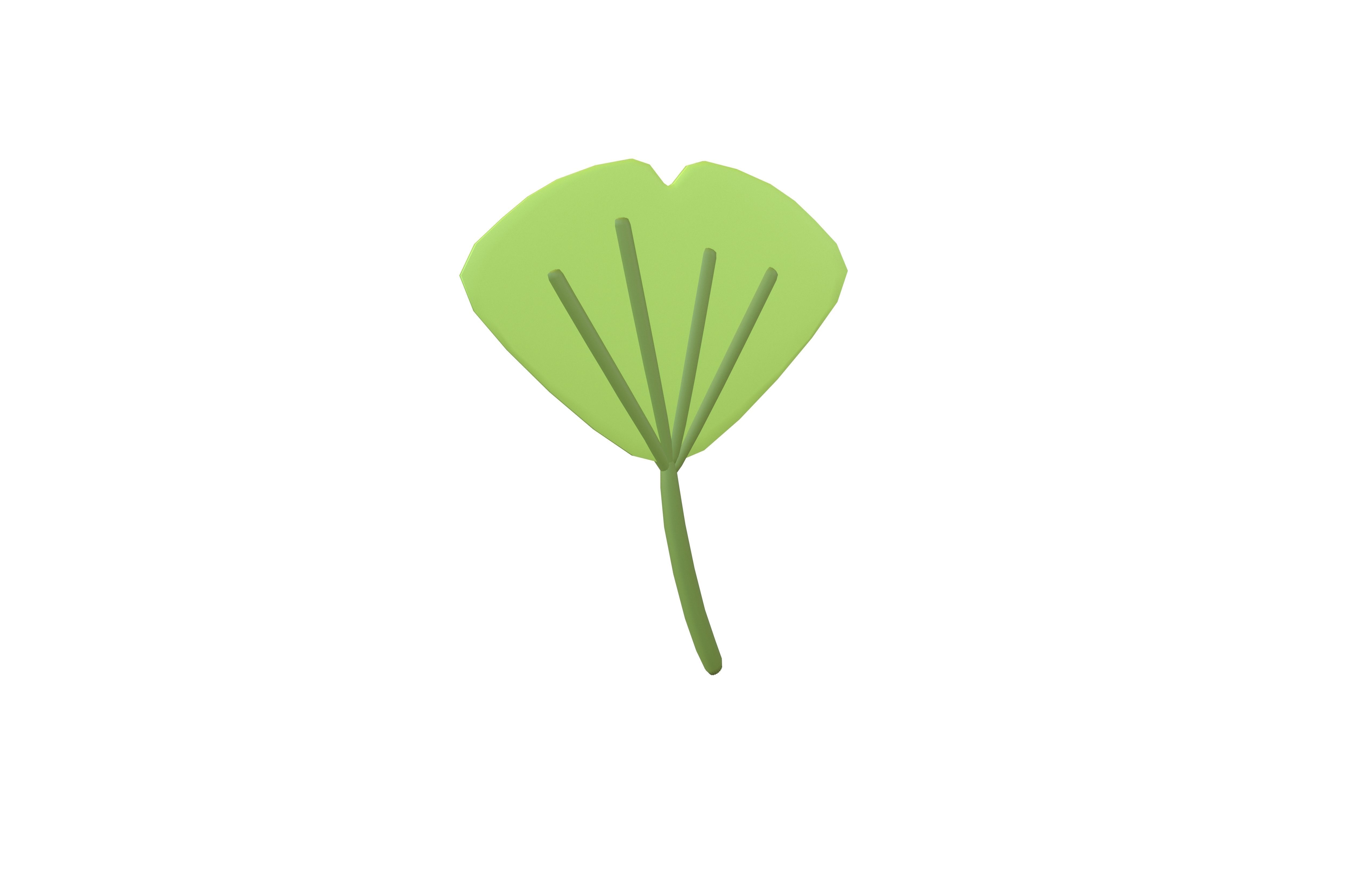 Cartoon Leaf v3 001 Low-poly 3D model_1
