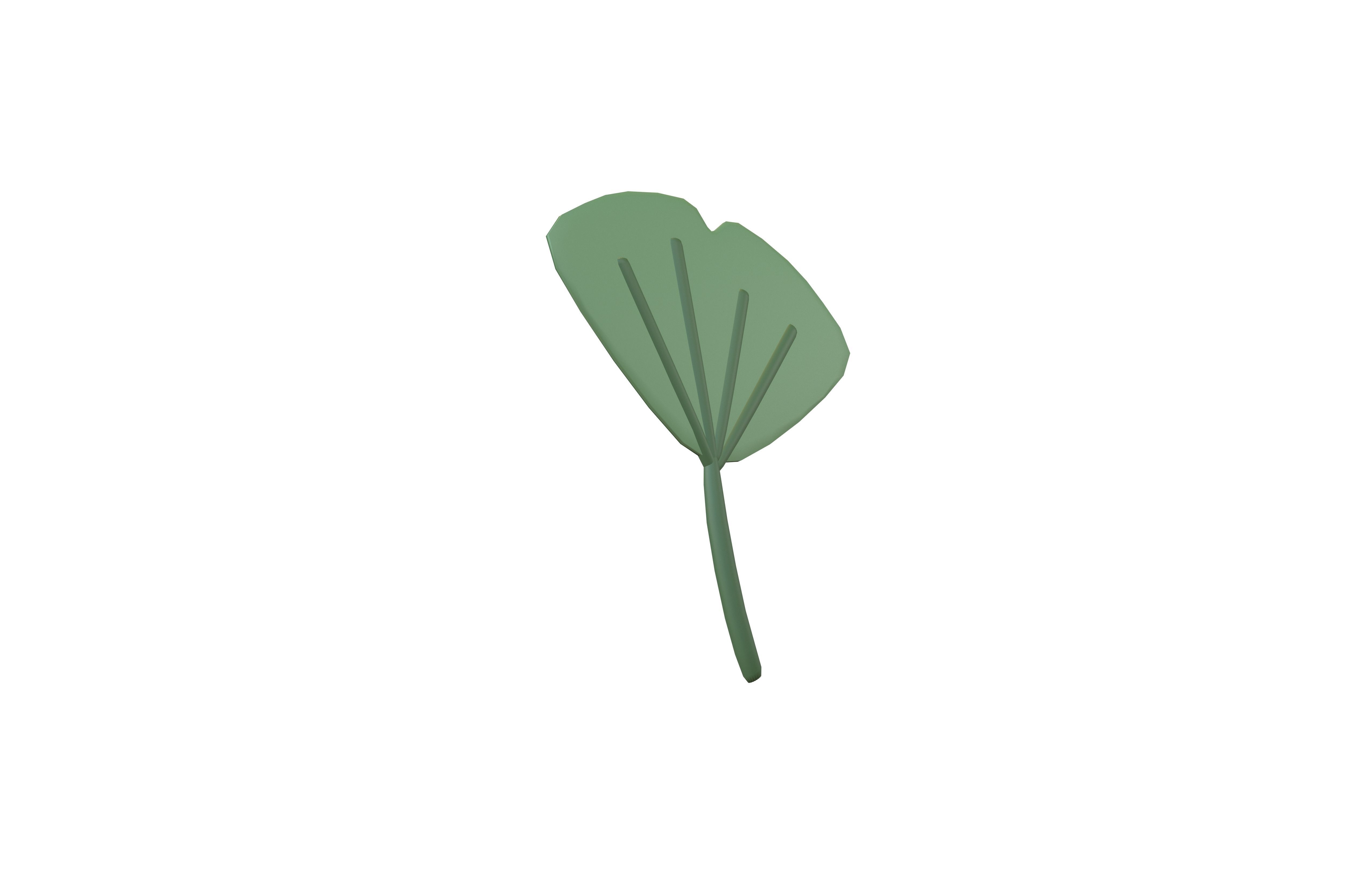Cartoon Leaf v3 002 Low-poly 3D model_3