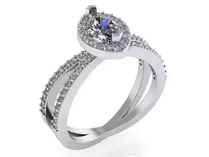 Marquise Halo Ring 1299