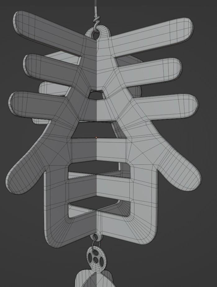 Chinese felt lantern 3D model_5