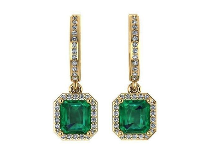 Emerald Halo Earring 1303 3D print model