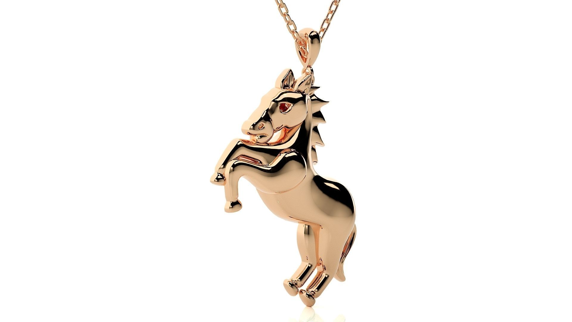Jumping Horse pendant 3dm stl render details 3D print model_1