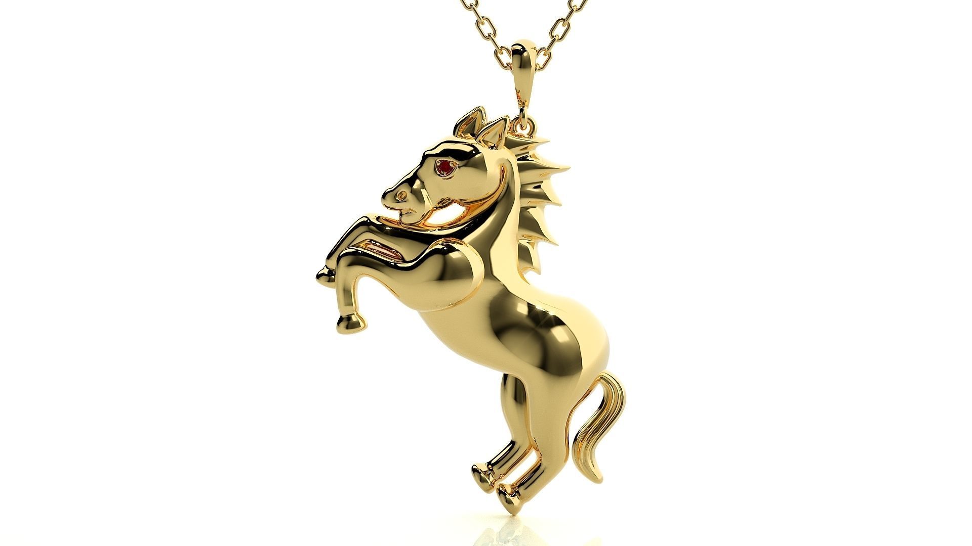 Jumping Horse pendant 3dm stl render details 3D print model_6