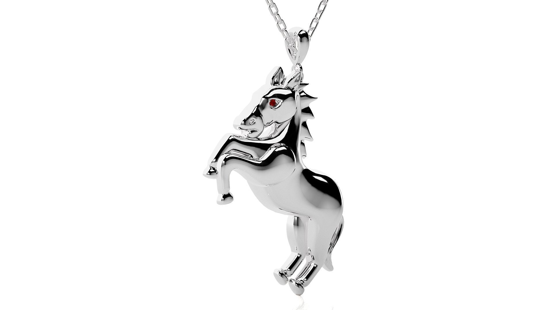 Jumping Horse pendant 3dm stl render details 3D print model_4