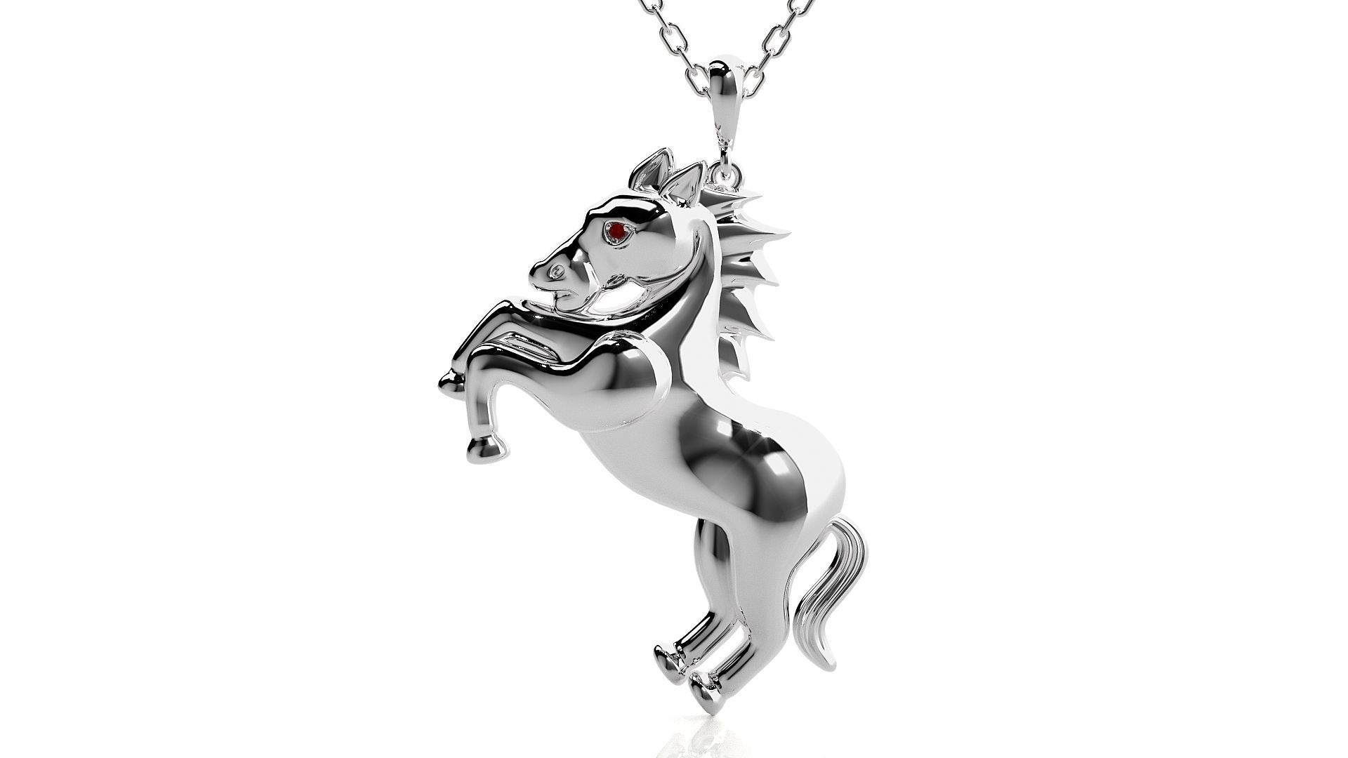 Jumping Horse pendant 3dm stl render details 3D print model_3
