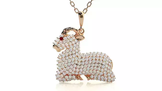 Sheep pendant 3dm stl render details